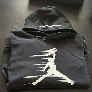Jordan Black Hoodie with White Jumpman Design